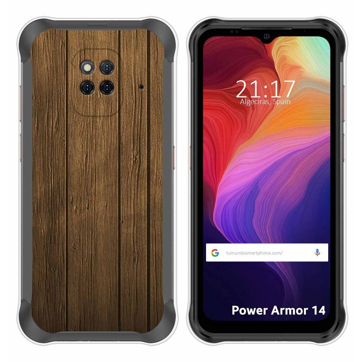 Funda Silicona para Ulefone Power Armor 14 / 14 Pro diseño Madera Dibujos