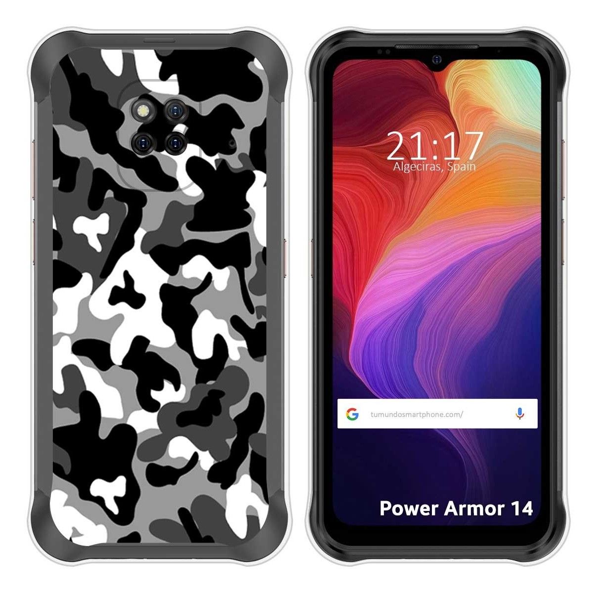 Funda Silicona para Ulefone Power Armor 14 / 14 Pro diseño Snow Camuflaje Dibujos