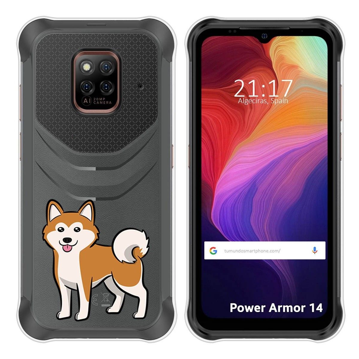 Funda Silicona Transparente para Ulefone Power Armor 14 / 14 Pro diseño Perros 02 Dibujos
