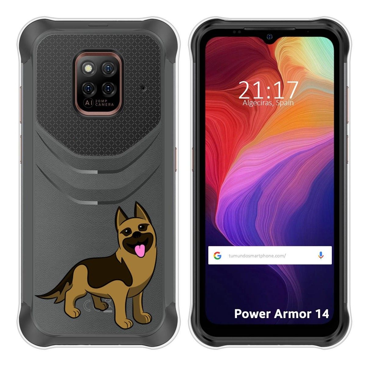 Funda Silicona Transparente para Ulefone Power Armor 14 / 14 Pro diseño Perros 03 Dibujos