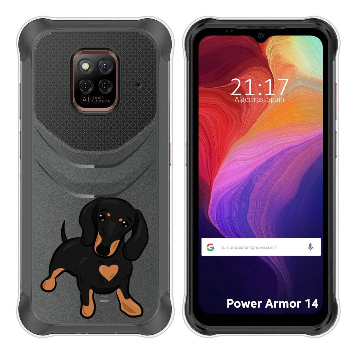 Funda Silicona Transparente para Ulefone Power Armor 14 / 14 Pro diseño Perros 04 Dibujos