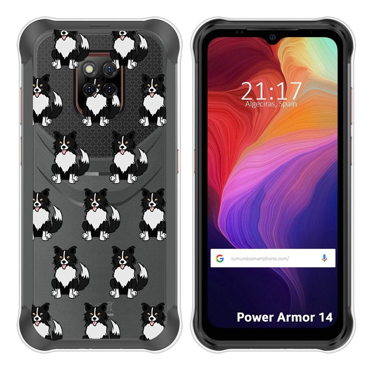 Funda Silicona Transparente para Ulefone Power Armor 14 / 14 Pro diseño Perros 07 Dibujos
