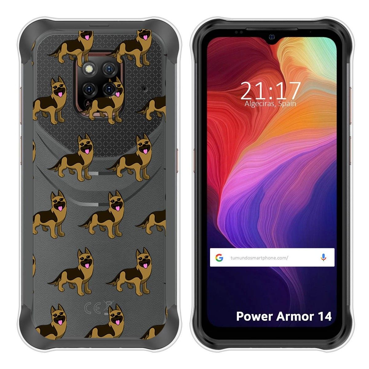 Funda Silicona Transparente para Ulefone Power Armor 14 / 14 Pro diseño Perros 09 Dibujos
