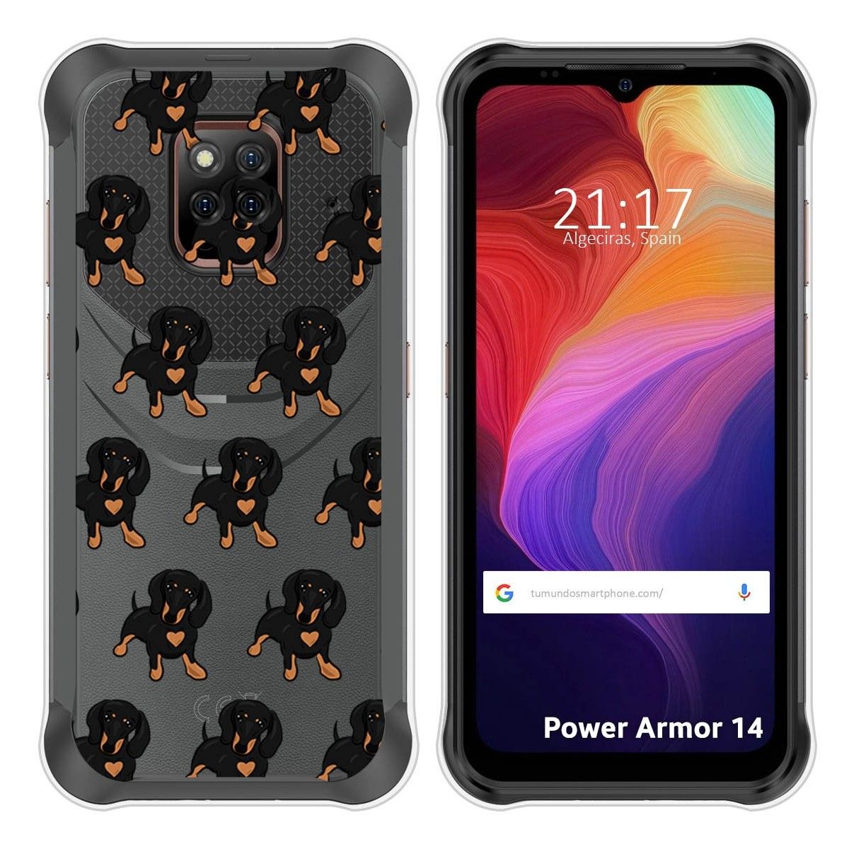 Funda Silicona Transparente para Ulefone Power Armor 14 / 14 Pro diseño Perros 10 Dibujos