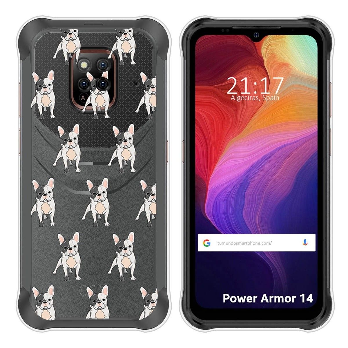 Funda Silicona Transparente para Ulefone Power Armor 14 / 14 Pro diseño Perros 12 Dibujos