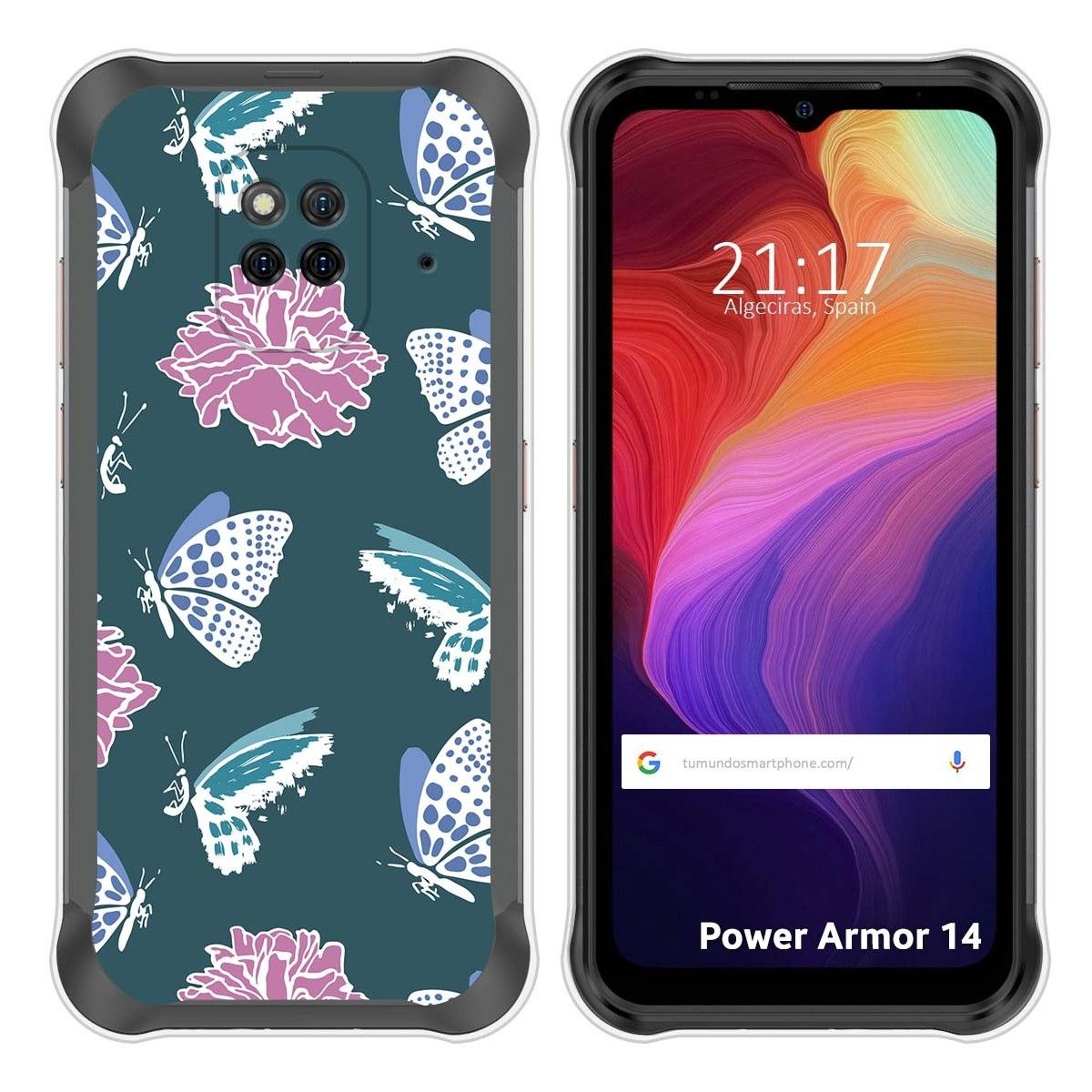 Funda Silicona Transparente para Ulefone Power Armor 14 / 14 Pro diseño Flores 10 Dibujos