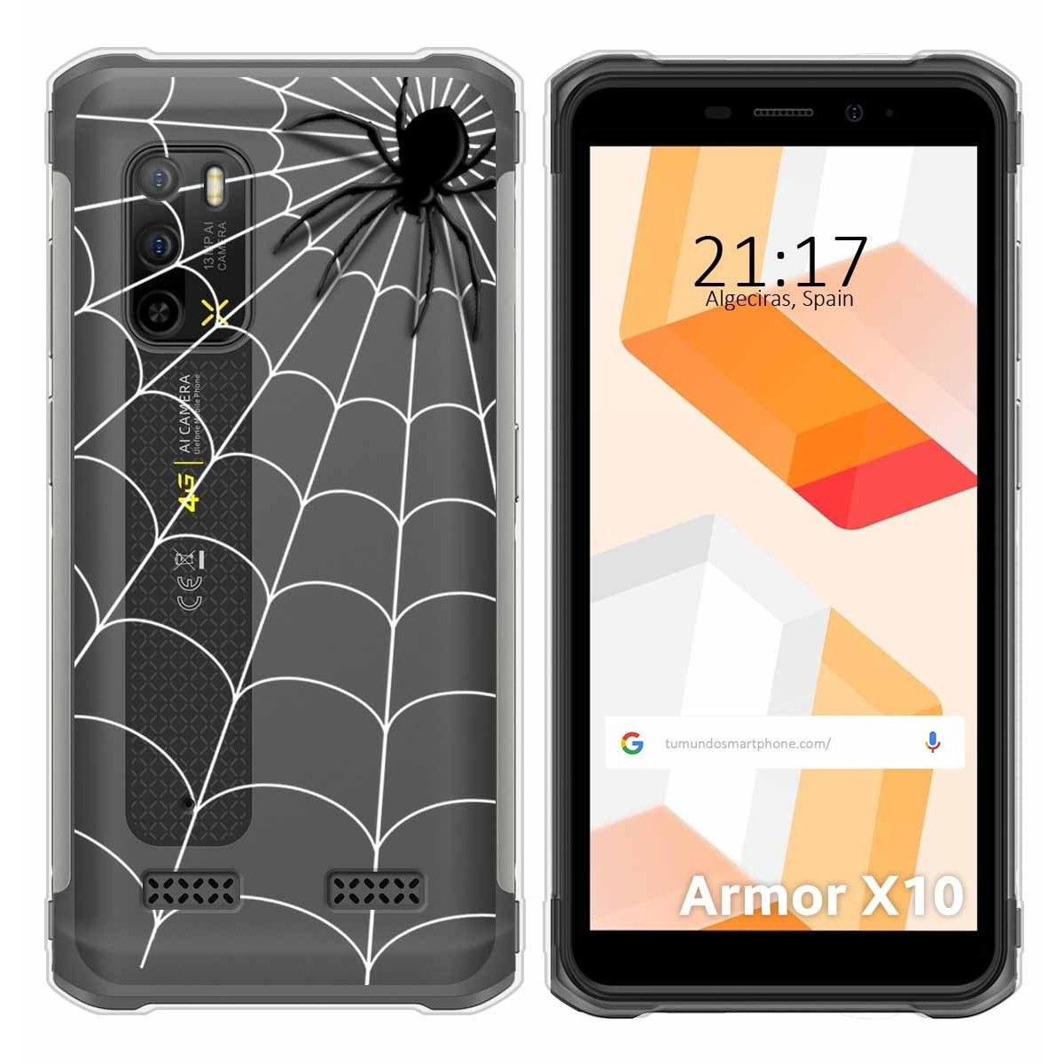 Funda Silicona Transparente para Ulefone Armor X10 / X10 Pro diseño Araña Dibujos