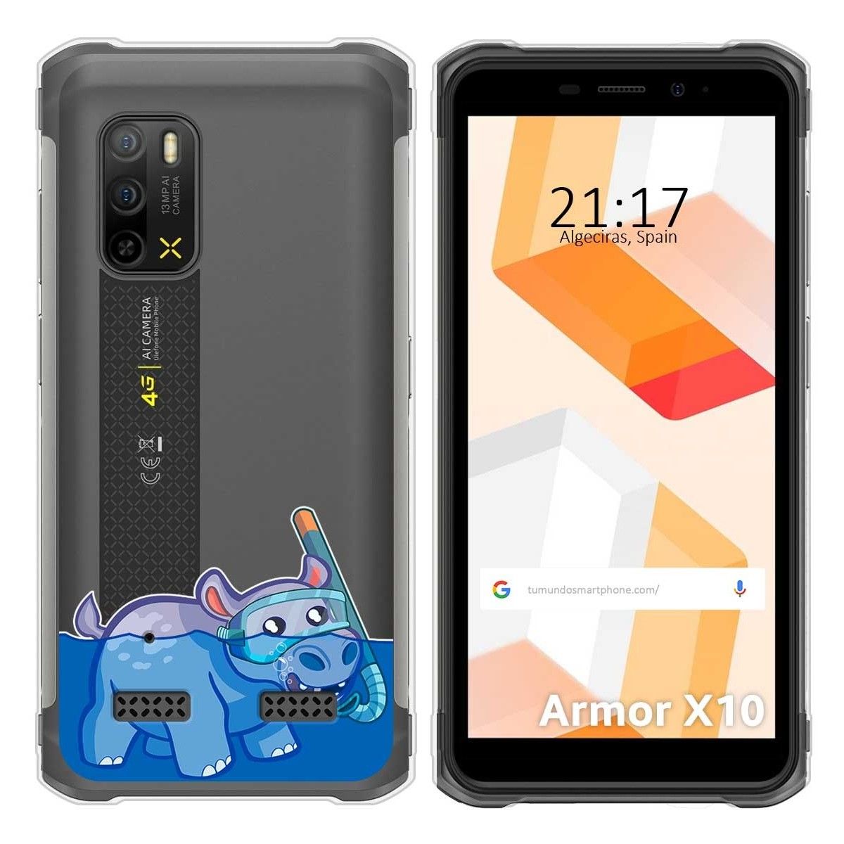 Funda Silicona Transparente para Ulefone Armor X10 / X10 Pro diseño Hipo Dibujos