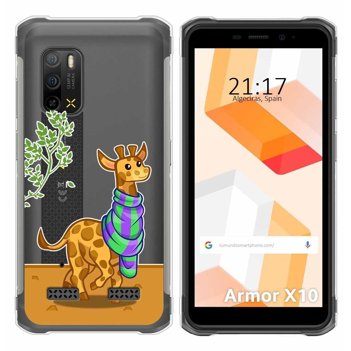 Funda Silicona Transparente para Ulefone Armor X10 / X10 Pro diseño Jirafa Dibujos