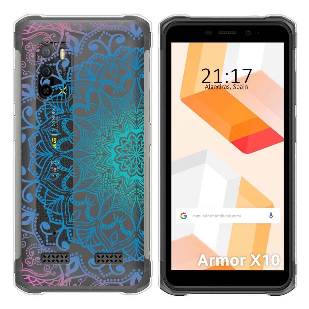 Funda Silicona Transparente para Ulefone Armor X10 / X10 Pro diseño Mandala Dibujos