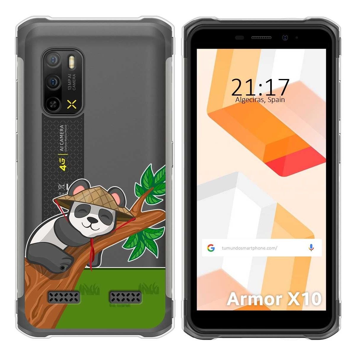 Funda Silicona Transparente para Ulefone Armor X10 / X10 Pro diseño Panda Dibujos