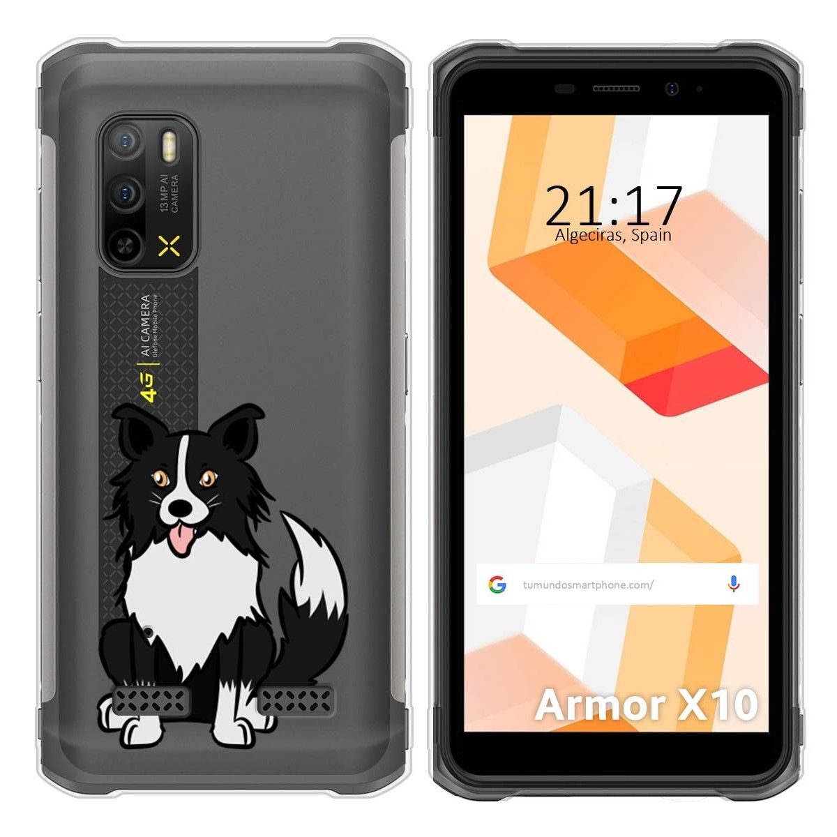Funda Silicona Transparente para Ulefone Armor X10 / X10 Pro diseño Perros 01 Dibujos