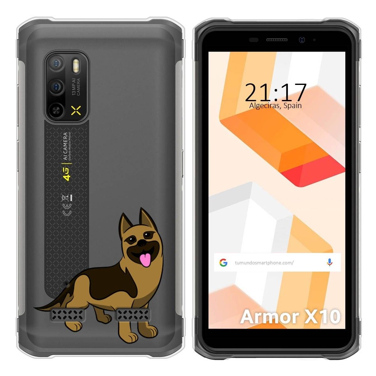 Funda Silicona Transparente para Ulefone Armor X10 / X10 Pro diseño Perros 03 Dibujos