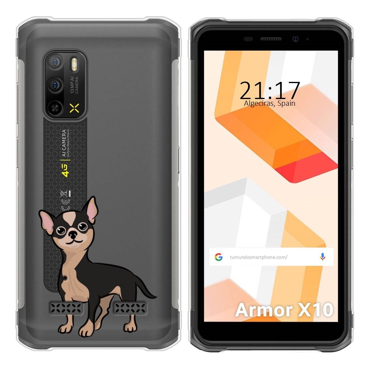 Funda Silicona Transparente para Ulefone Armor X10 / X10 Pro diseño Perros 05 Dibujos