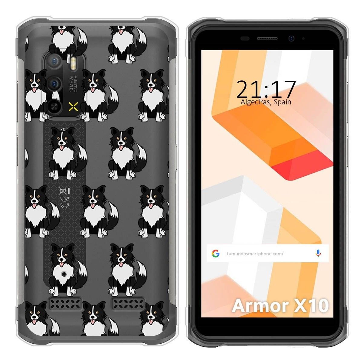 Funda Silicona Transparente para Ulefone Armor X10 / X10 Pro diseño Perros 07 Dibujos