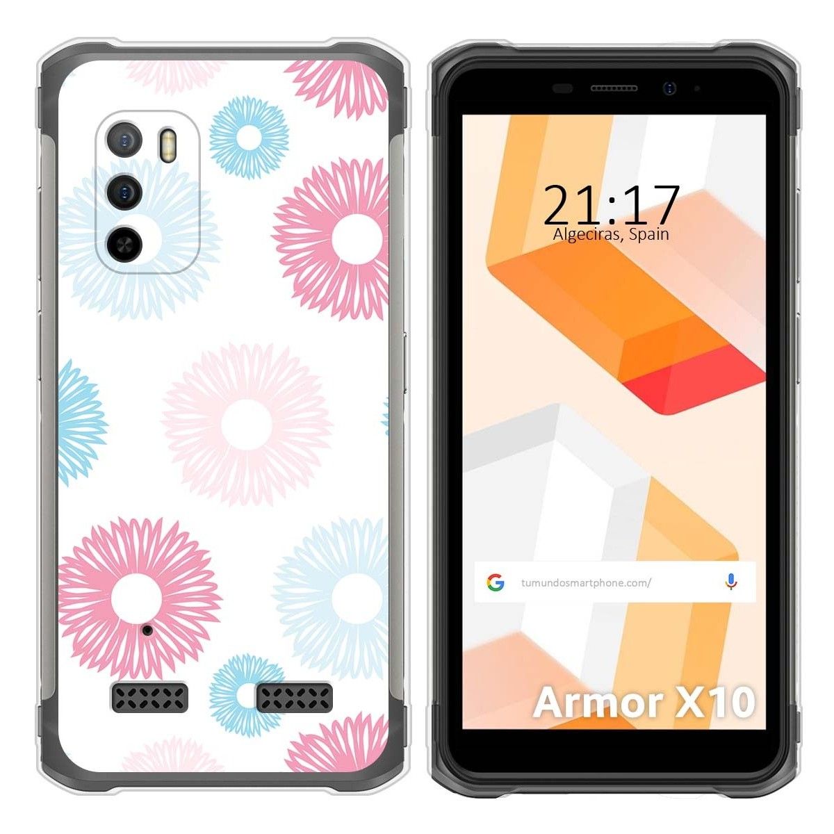 Funda Silicona Transparente para Ulefone Armor X10 / X10 Pro diseño Flores 06 Dibujos