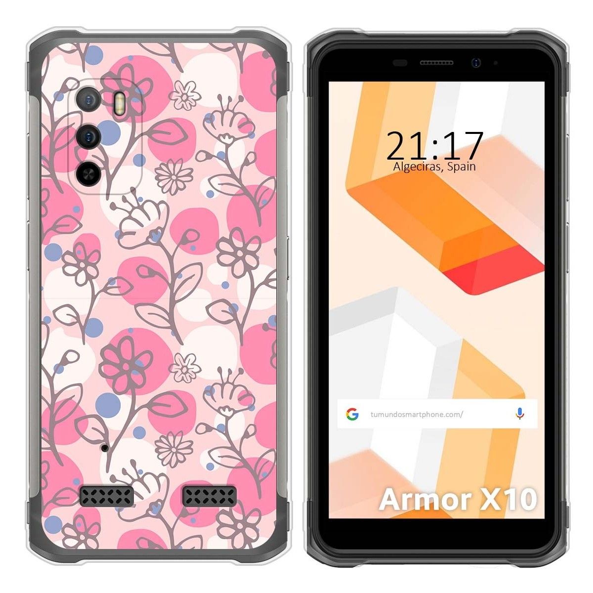 Funda Silicona Transparente para Ulefone Armor X10 / X10 Pro diseño Flores 07 Dibujos