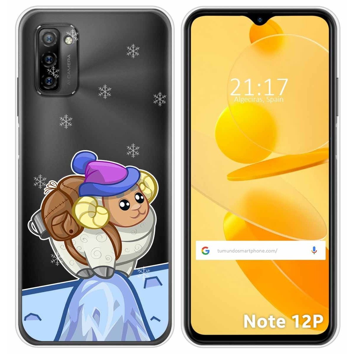 Funda Silicona Transparente para Ulefone Note 12P diseño Cabra Dibujos