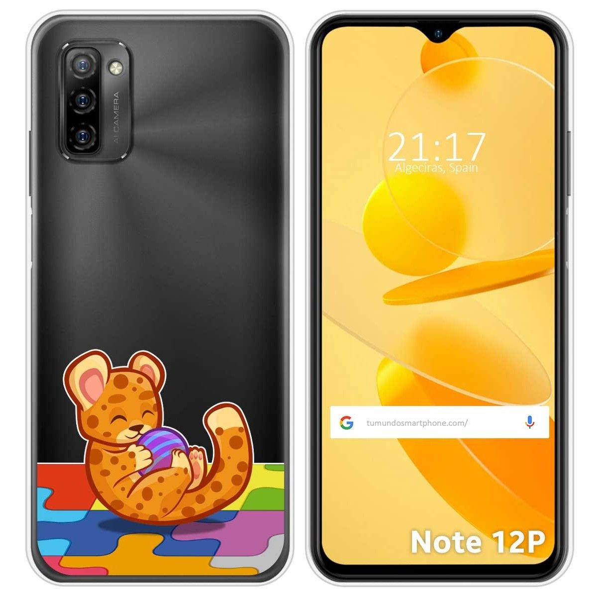 Funda Silicona Transparente para Ulefone Note 12P diseño Leopardo Dibujos