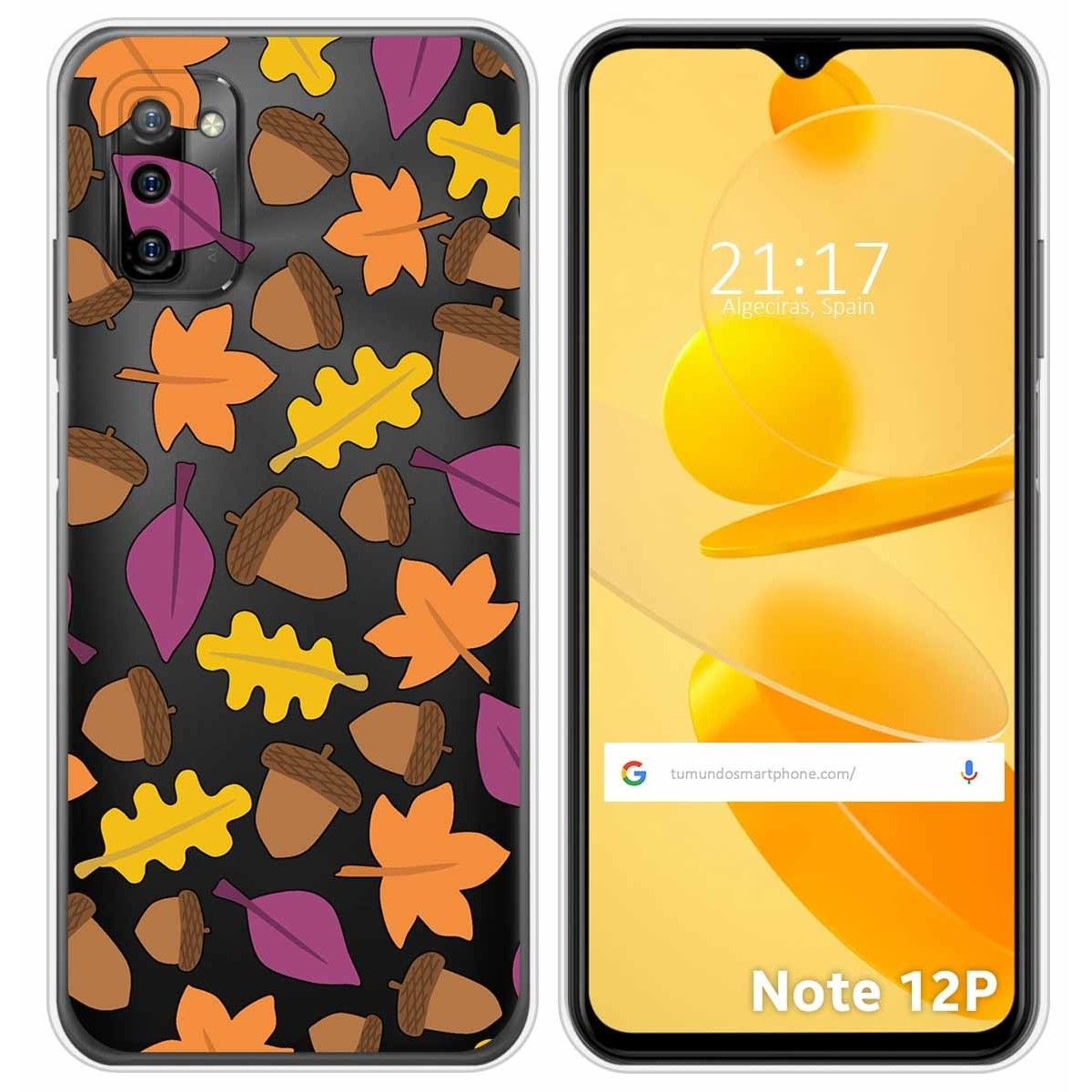 Funda Silicona Transparente para Ulefone Note 12P diseño Otoño Dibujos