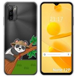 Funda Silicona Transparente para Ulefone Note 12P diseño Panda Dibujos
