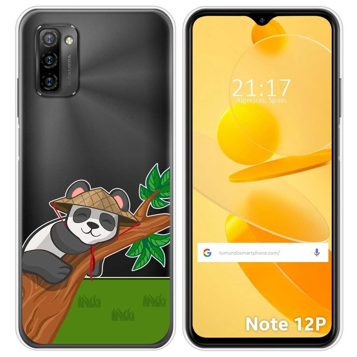 Funda Silicona Transparente para Ulefone Note 12P diseño Panda Dibujos