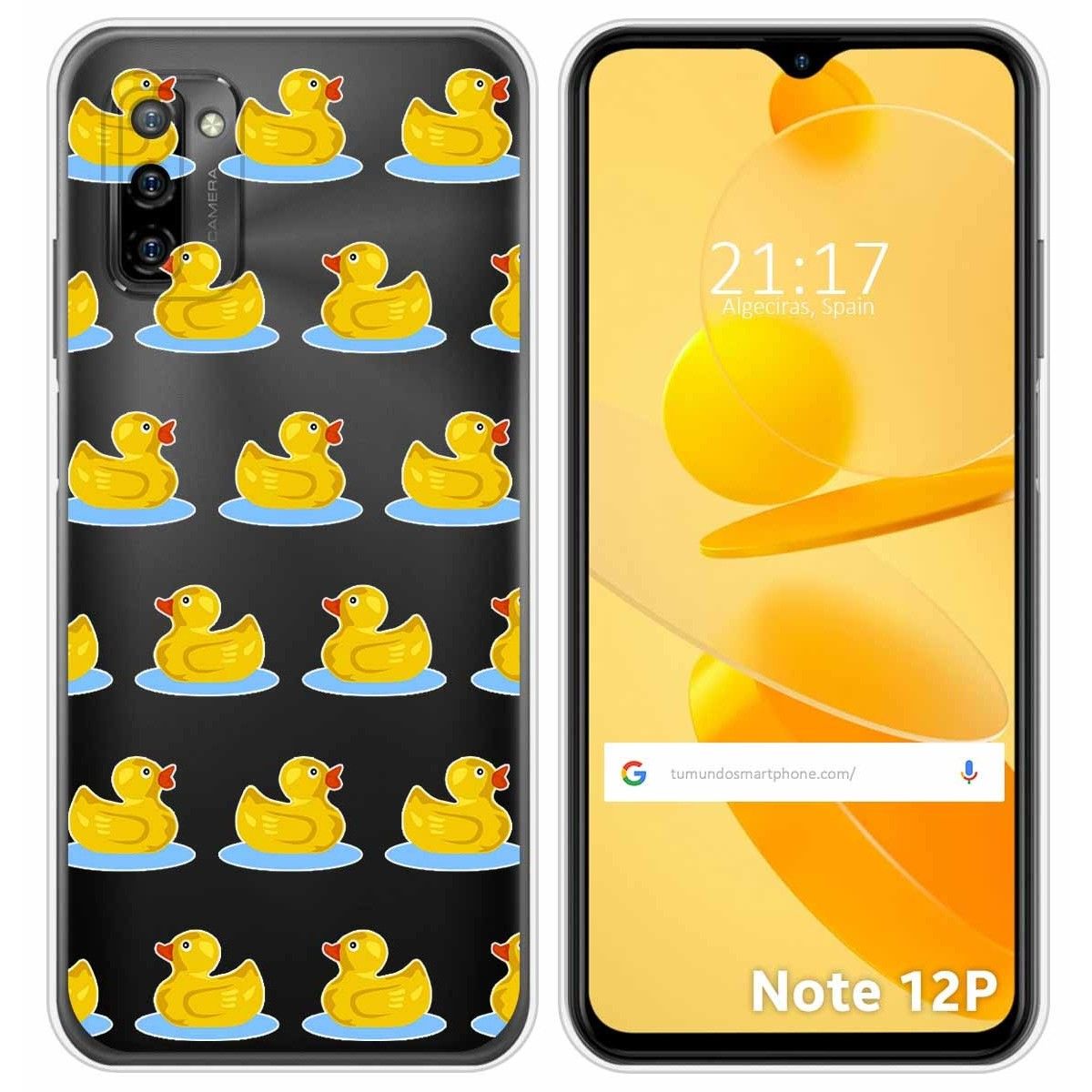Funda Silicona Transparente para Ulefone Note 12P diseño Pato Dibujos