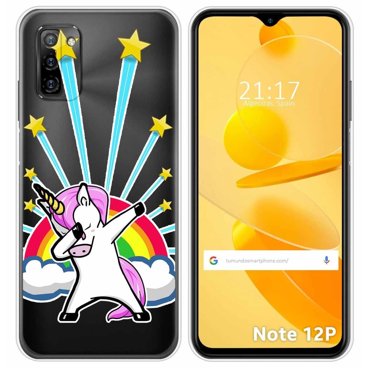 Funda Silicona Transparente para Ulefone Note 12P diseño Unicornio Dibujos