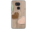Funda Gel Tpu para Bq Aquaris V Plus / Vs Plus Diseño Corazones Madera Dibujos