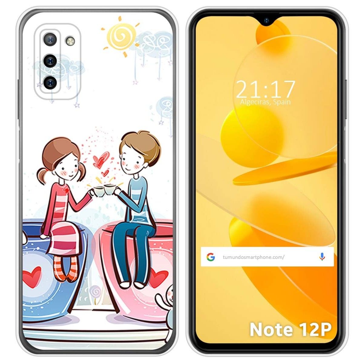 Funda Silicona para Ulefone Note 12P diseño Café Dibujos