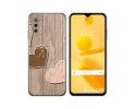 Funda Silicona para Ulefone Note 12P diseño Corazones Madera Dibujos