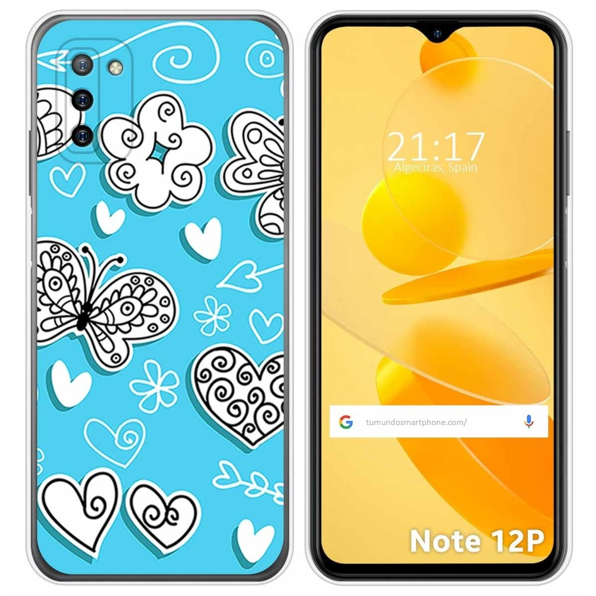 Funda Silicona para Ulefone Note 12P diseño Mariposas Dibujos