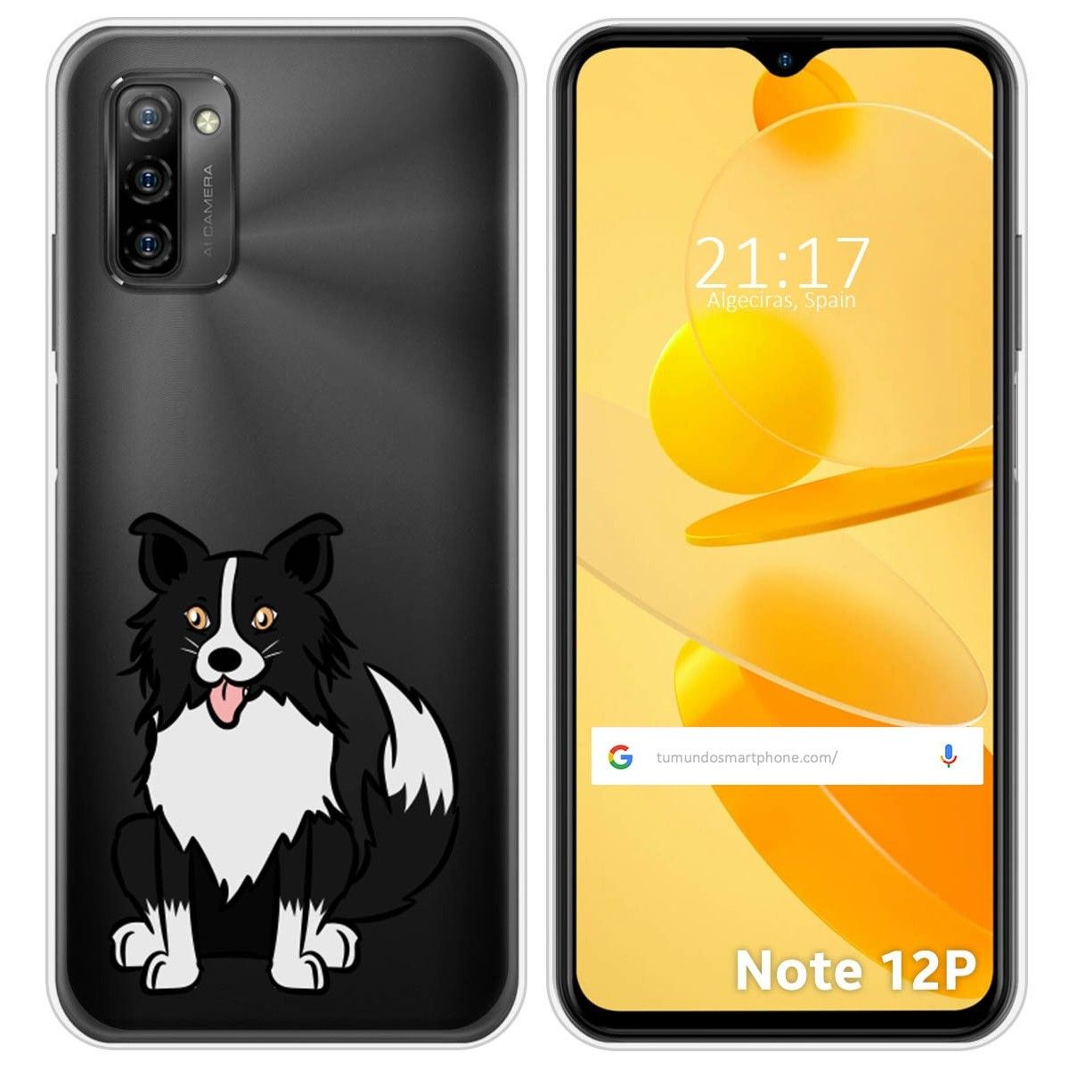 Funda Silicona Transparente para Ulefone Note 12P diseño Perros 01 Dibujos