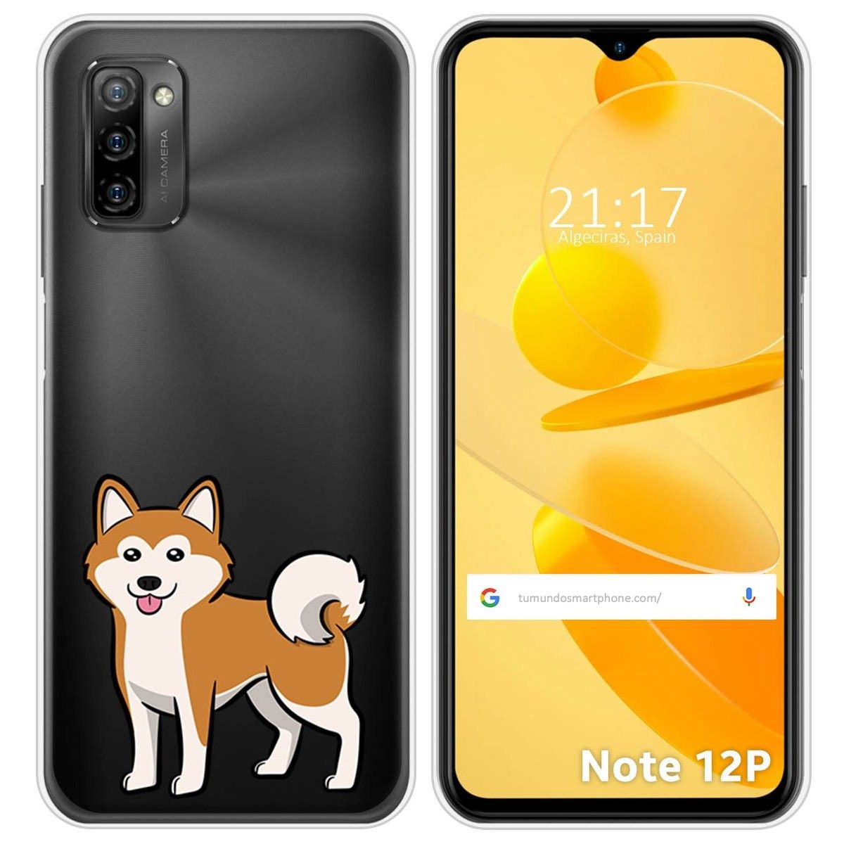 Funda Silicona Transparente para Ulefone Note 12P diseño Perros 02 Dibujos