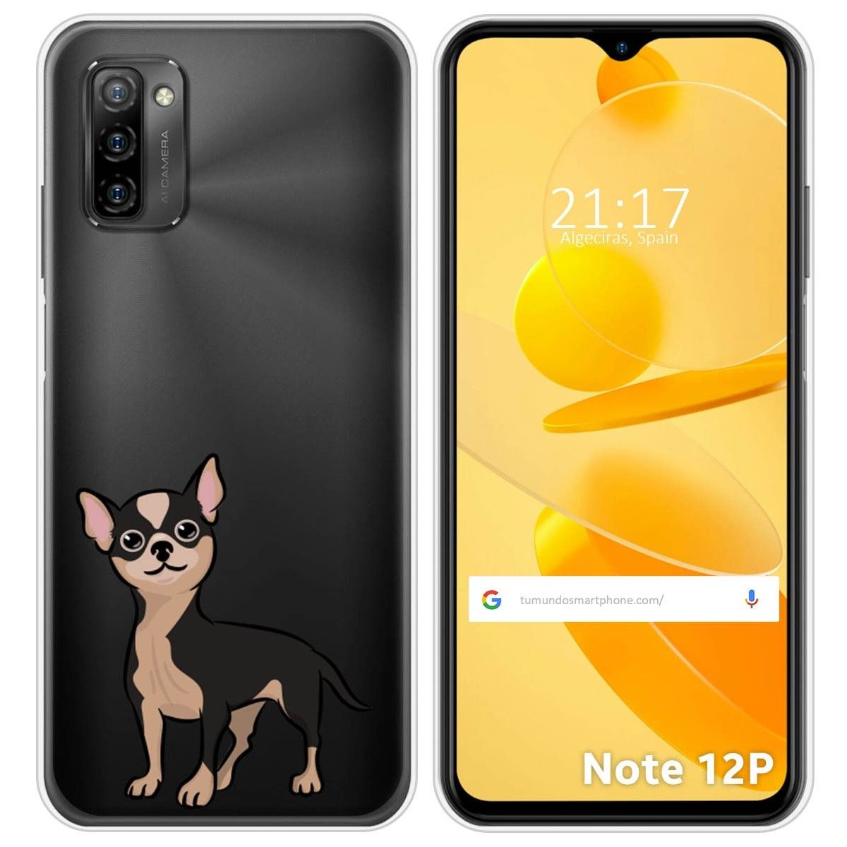 Funda Silicona Transparente para Ulefone Note 12P diseño Perros 05 Dibujos