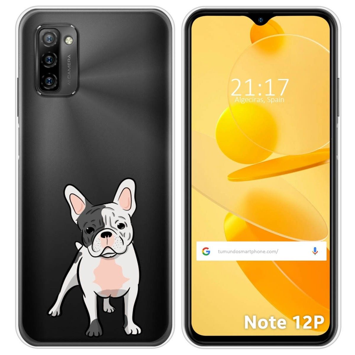 Funda Silicona Transparente para Ulefone Note 12P diseño Perros 06 Dibujos