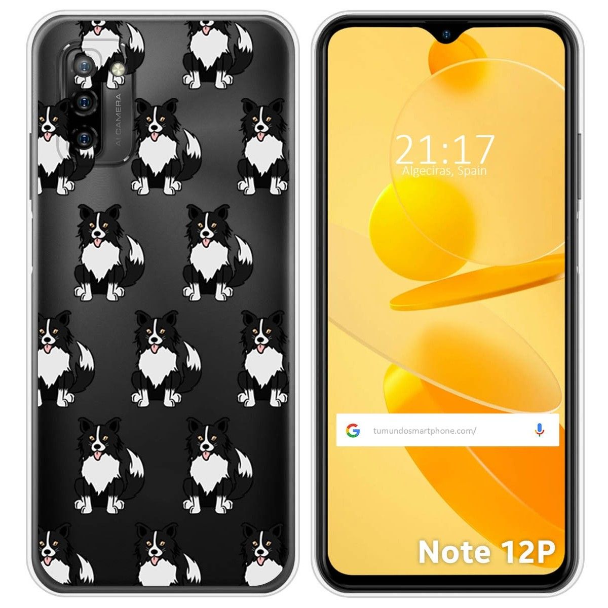 Funda Silicona Transparente para Ulefone Note 12P diseño Perros 07 Dibujos