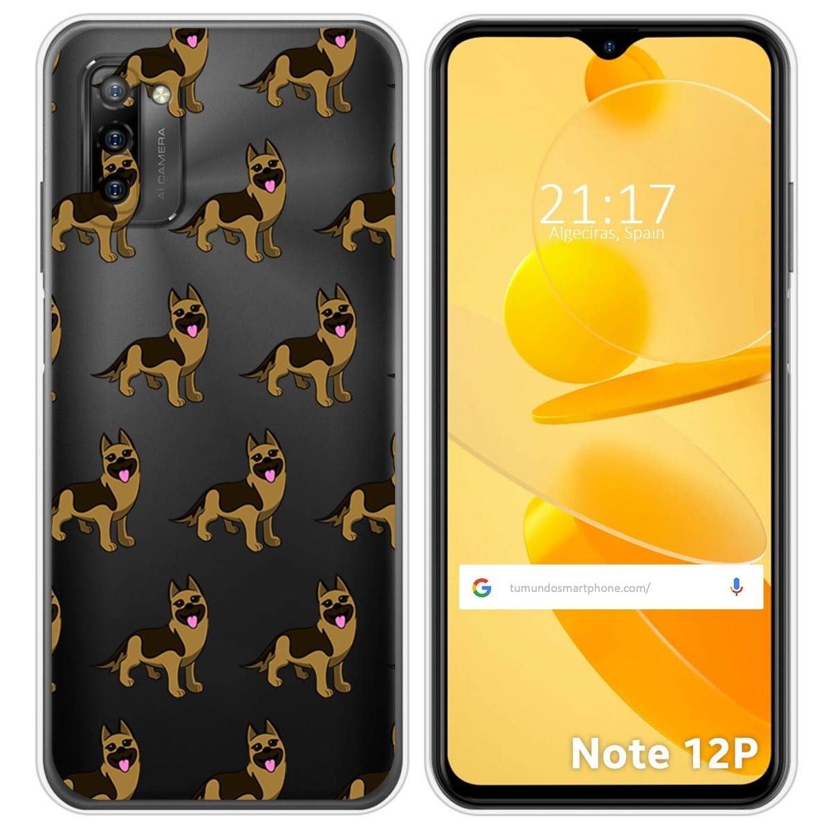 Funda Silicona Transparente para Ulefone Note 12P diseño Perros 09 Dibujos