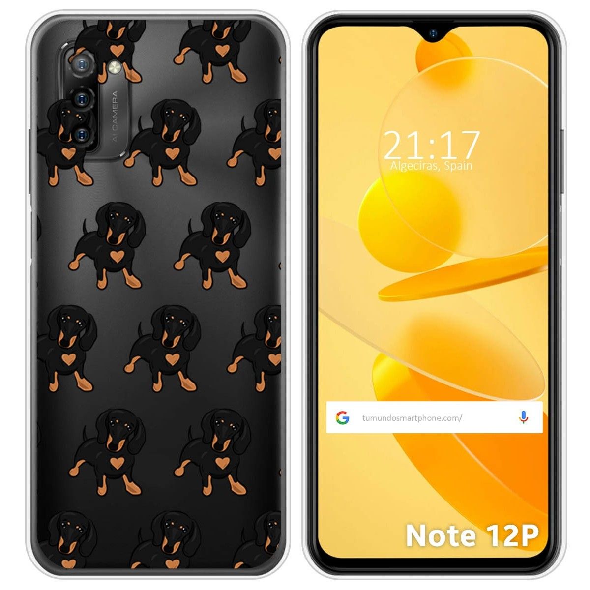 Funda Silicona Transparente para Ulefone Note 12P diseño Perros 10 Dibujos