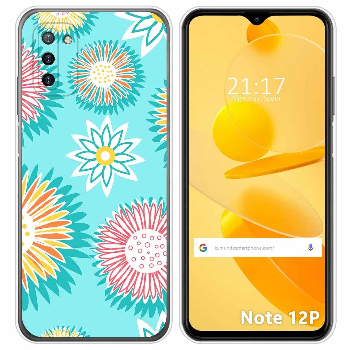 Funda Silicona Transparente para Ulefone Note 12P diseño Flores 05 Dibujos