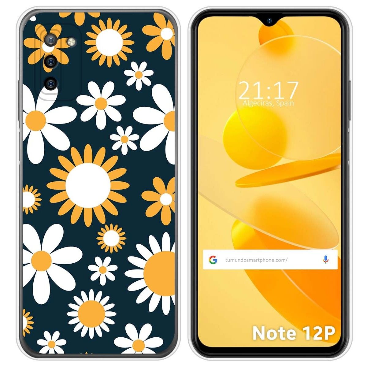 Funda Silicona Transparente para Ulefone Note 12P diseño Flores 08 Dibujos
