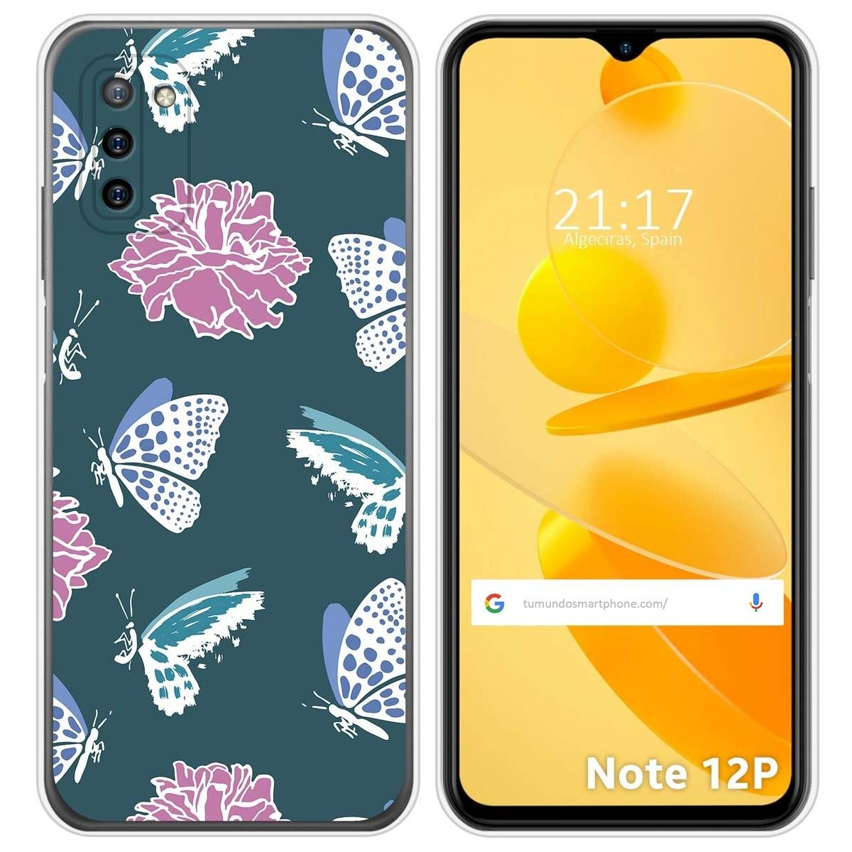 Funda Silicona Transparente para Ulefone Note 12P diseño Flores 10 Dibujos