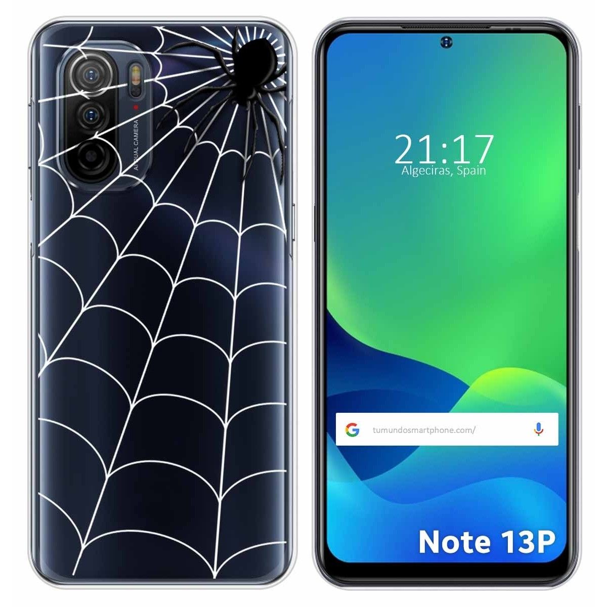 Funda Silicona Transparente para Ulefone Note 13P diseño Araña Dibujos
