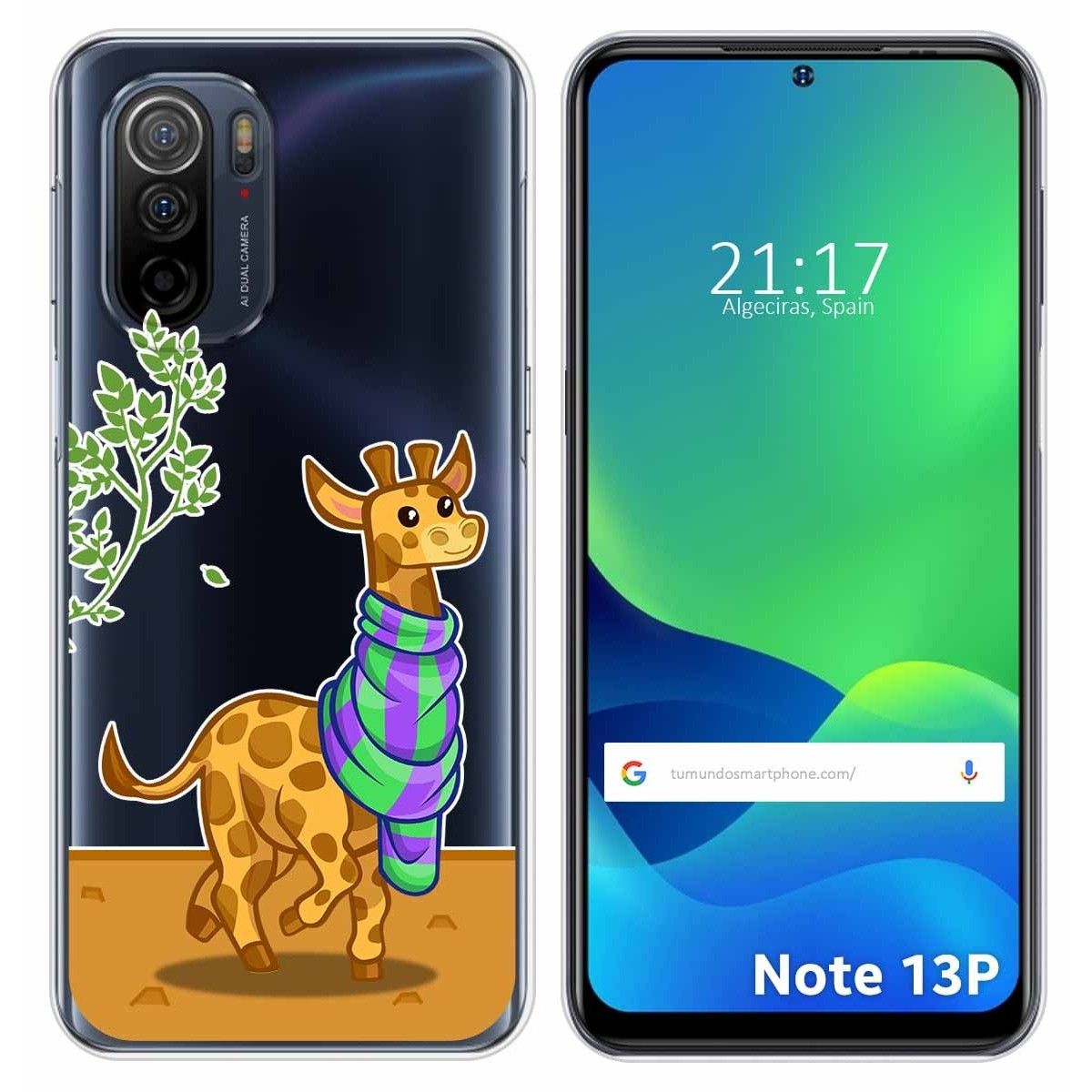 Funda Silicona Transparente para Ulefone Note 13P diseño Jirafa Dibujos