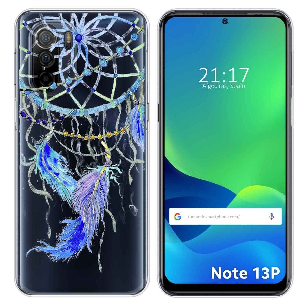 Funda Silicona Transparente para Ulefone Note 13P diseño Plumas Dibujos