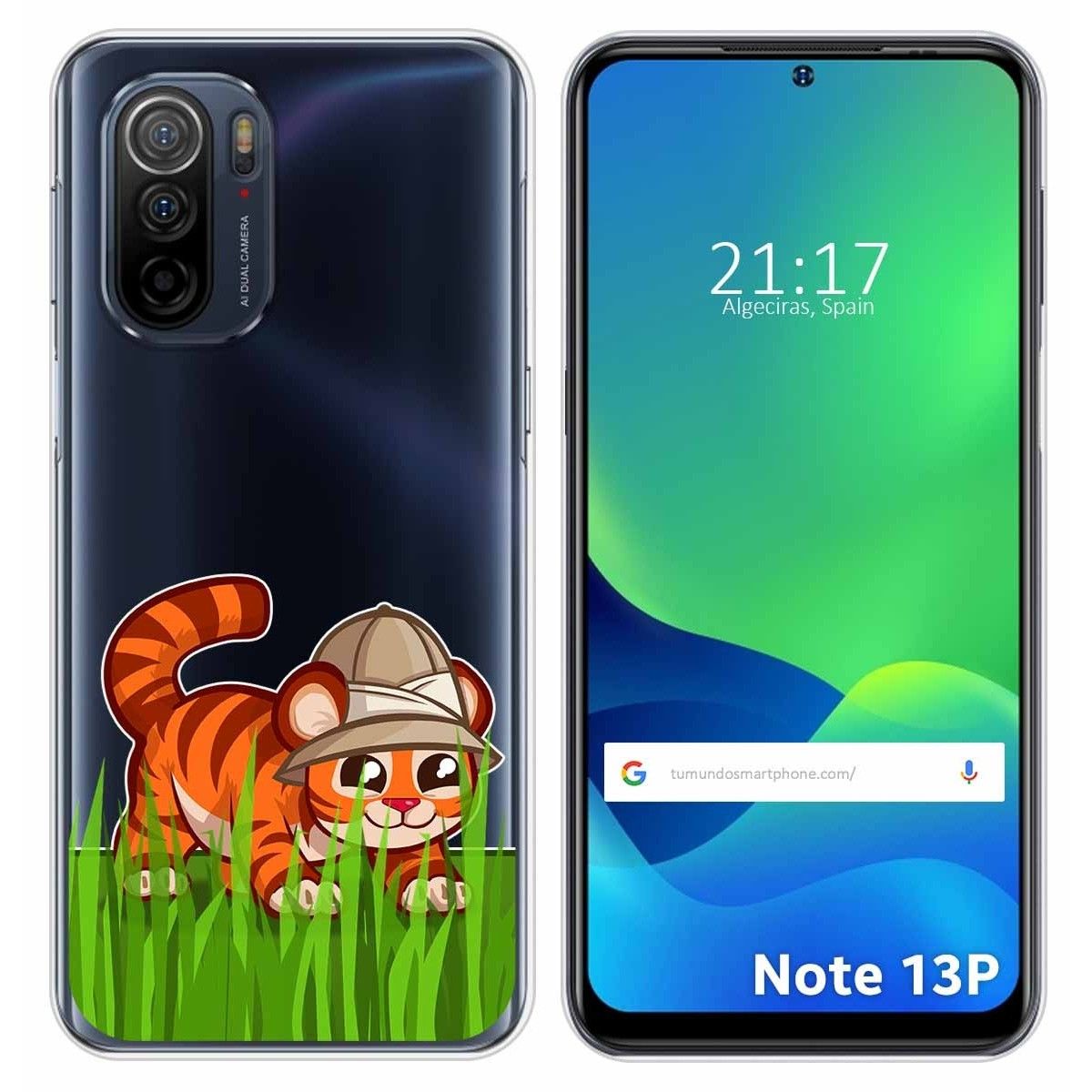 Funda Silicona Transparente para Ulefone Note 13P diseño Tigre Dibujos