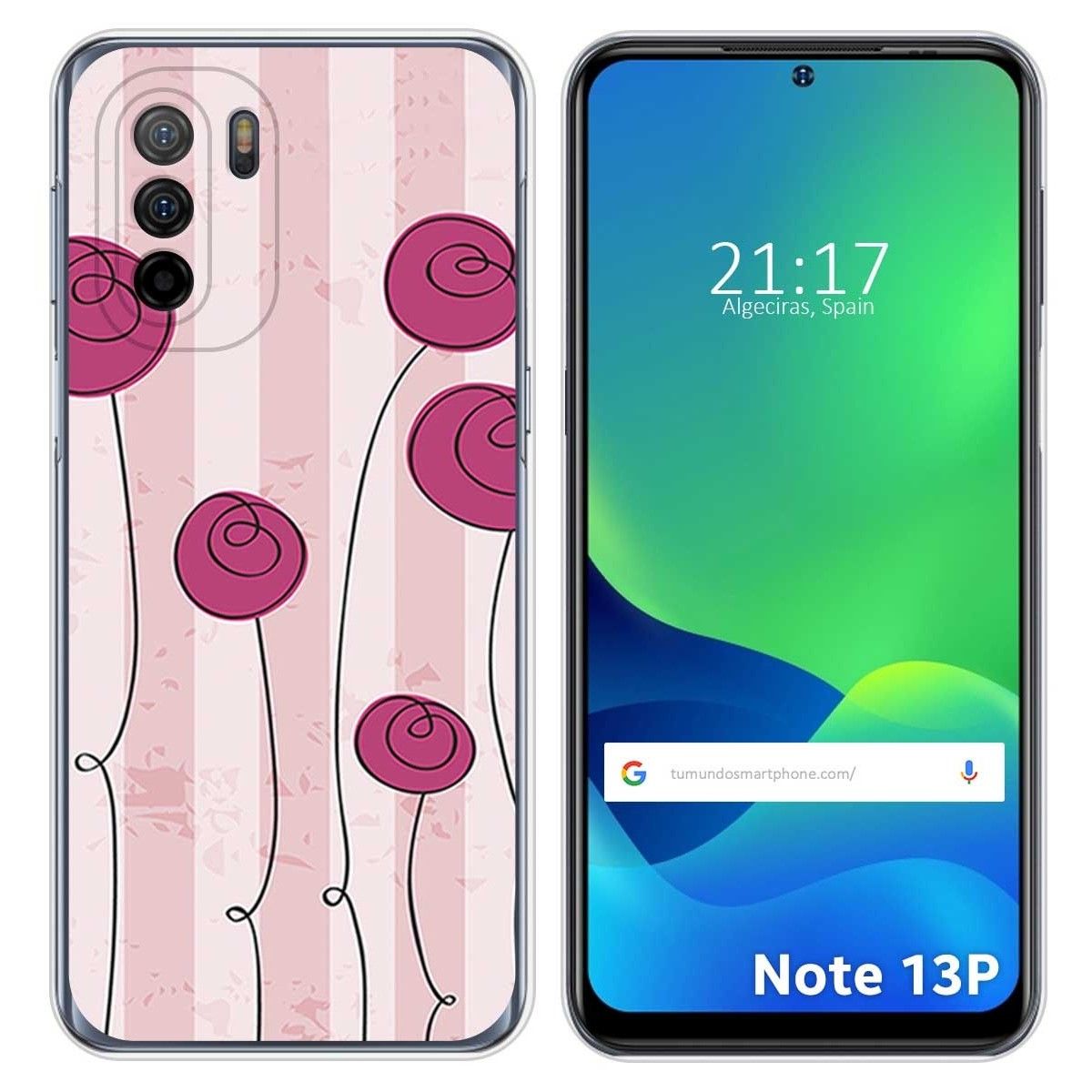 Funda Silicona para Ulefone Note 13P diseño Flores Vintage Dibujos