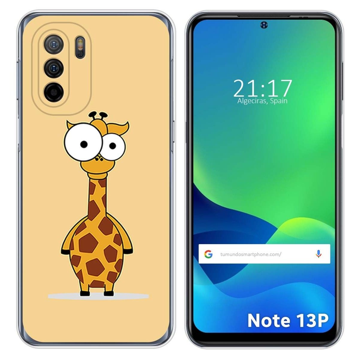 Funda Silicona para Ulefone Note 13P diseño Jirafa Dibujos