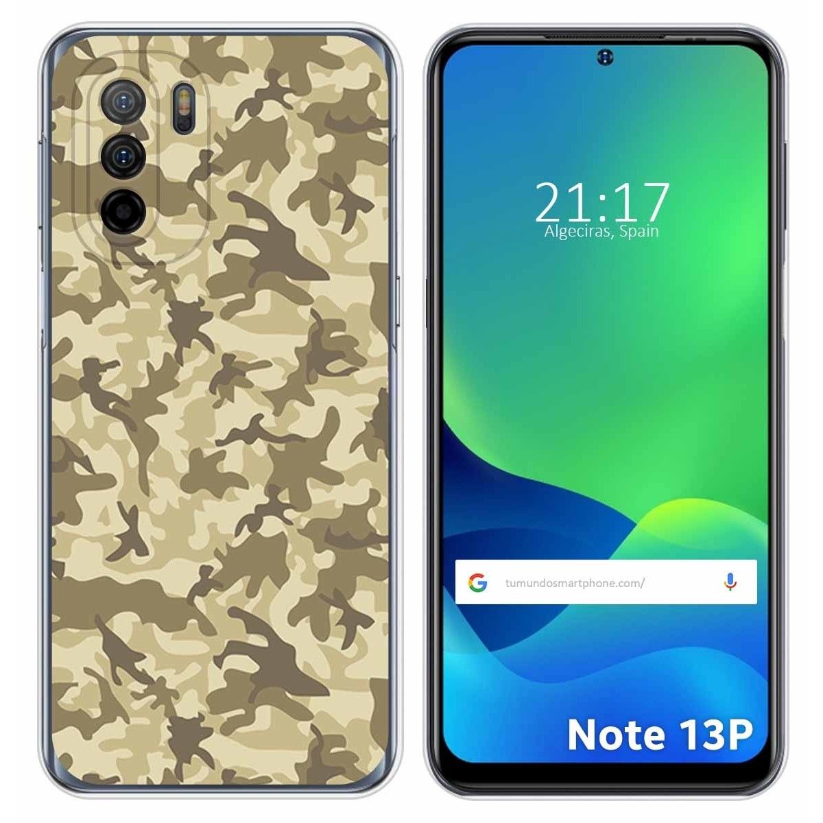 Funda Silicona para Ulefone Note 13P diseño Sand Camuflaje Dibujos