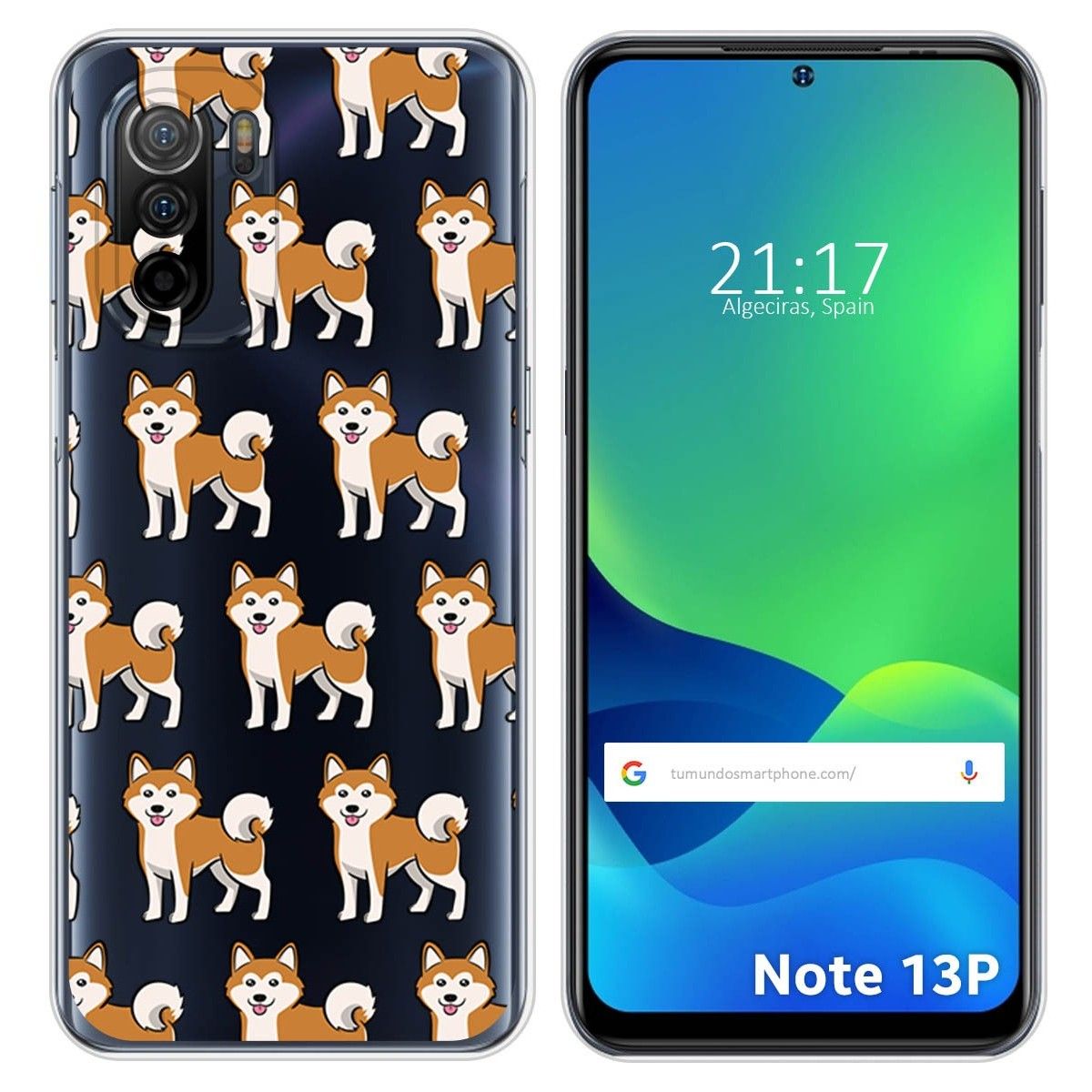 Funda Silicona Transparente para Ulefone Note 13P diseño Perros 08 Dibujos